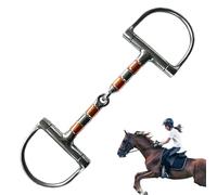 D-Ring Horse Bit Single Joint-Copper Mouth Roller Steel Link, Riding Communication Equipment | Gentle Pressure Tool with Ergonomic Shape for Training Practice, Session for Handling Horses