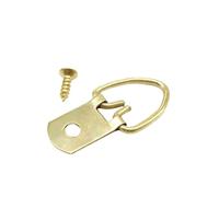 D Ring Picture Triangle Hooks, Triangle D-Ring Picture Frame Hooks Multicolor Multiple Sizes 25 pcs(E Golden 13x32mm)