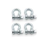D Ring Shackles, 3/8 Inch,Silvery, Heavy Duty Forged with 1 Ton Capacity. (4 Pack)