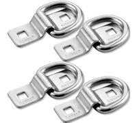 D Ring,Tie Down Anchor 4 Pk Robbor Surface Mount Tie Down Ring Heavy Duty 6000 Pound Breaking Strength Super Strong Forged Steel for Trailer Cargo Control, Tying Down Motor Bikers,ATV's
