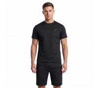 D-Rock Men's 2-Piece Luxury Textured Short Set - Premium Geometric Jacquard Summer Travel Outfit - Matching T-Shirt & Secure Zip Pocket Shorts - Elite Holiday & Vacation Co-ord - Black