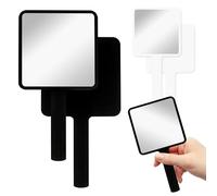 D&S Global Handheld Mirror with Handle - Hand Mirror for Hairdressing, Barber Shops, Dental Offices, Home Self Hair Cutting and Make Up Application, Travel Mirror (Black)