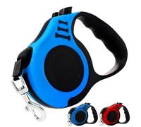 D&S Global Retractable Dog Lead 5m, Extendable Leash No-Tangle Heavy Duty Nylon Tape, Suitable for Small and Medium Dogs Up to 20kg (Blue)