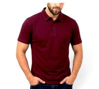 D&S London® Mens Polo Shirt 100% Cotton Short Sleeve Collared T-Shirt - Casual Smart Golf Top, Breathable Regular Fit Mens Clothing, Polo for Men (UK, Alpha, L, Regular, Regular, Red Wine)