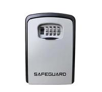 D&S London Safeguard Key Safe - Extra-Large Lock Box for Outdoor Use, Wall-Mounted, 4-Digit Combination, Waterproof Alloy Body, Police Approved Key lock box for Home, Airbnb, Garage