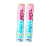 D&S* MART Gender Reveal Cannon Confetti - (Set of 2, Pink or Blue) Biodegradable Confetti - Simple & Safe to Use for Gender Reveal Parties (Blue)