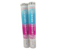 D&S* MART Gender Reveal Powder Cannons, Pink OR Blue Set of 2 (12 inch) Gift Ready, Party Popper, Baby Shower Announcement Boy or Girl Decorations (Blue)