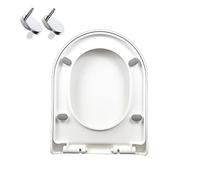 D-S Soft Close Toilet Seat - White Plastic Quick Release Hinges Easy Installation & Cleaning Adjustable Fit Modern Design for Enhanced Comfort & Style