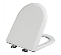 D-S Soft Close Toilet Seat with Quick Release Adjustable Hins, White PP Plastic, Non-Slip Bumpers, Easy Clean Replacement Lid for Bathroom Upgrade & Comfort