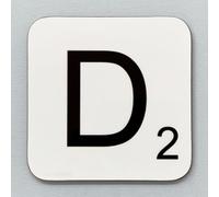 D Scrabble Letter - Fun Word Games Themed Design - Drinks Coaster - Hardboard - 9cm x 9cm - Gloss Finish