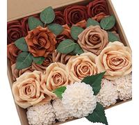 D-Seven Artificial Flowers Autumn Terracotta Flowers Combo for DIY Wedding Bouquets Centerpieces Floral Arrangements Bridal Shower Baby Shower Party Home Decorations