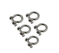 D Shackle Bow Shackle 304 Stainless Steel With Screw Pin Rigging Hardware 4mm 5mm 6mm 8mm 10mm Tow For Survival Bracelets(5 Pieces,10mm)