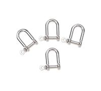 D Shackle Short, 2/4/6Pcs Stainless Steel Shackle Buckle Anchor Screw Pin for Paracord Outdoor Camping Survival Rope Bracelets(M22)