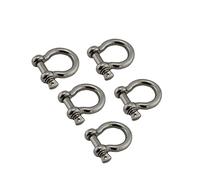 D Shackle Short, 5PCS 304 Stainless Steel Bow Shackle with Screw Pin Rigging Hardware 4mm 5mm 6mm 8mm 10mm Tow for Survival Bracelets(M6)