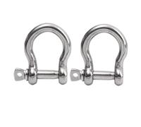 D-Shackle Steel D Rings Shackles Stainless Steel Heavy Duty Bow Link Shackle Hook D-Type Lifting Rigging Boat Hardware Tools M4/M5/M6/M8(C- M5,2PCS)