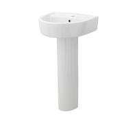 D Shape 1 Tap Hole Basin & Pedestal - Balterley - Choice of Size