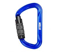 D Shape Aluminium Carabiner 30kN - SECURA Triple Action Lock Blue Climbing Karabiner 7075 Aluminium - STEIN