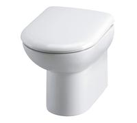 Balterley D Shape Back to Wall Toilet Pan, Back to Wall Toilet Unit, Space Saving Toilets for Bathroom, Easy to Clean BTW Toilets for Bathrooms - 375mm x 535mm x 390mm (White)