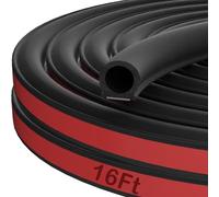 D-Shape Car Door Seal Strip,Automotive Weather Stripping,5M D-Shape Rubber Sealing Strip,15 * 15mm Universal Self Adhesive Car Window Door Soundproofing Engine Cover