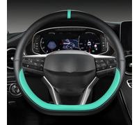 D Shape Car Non-slip Fiber Leather Steering Wheel Cover Soft And Breathable For Ateca FR For Leon ST For Ibiza(Green)