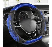 D Shape Car Steering Wheel Cover Auto Accessories Interior For Jetta 6 For Golf 7 For Scirocco For Bettle For Tiguan(Blu)