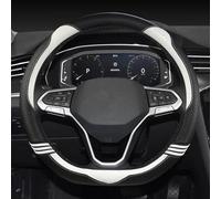 D Shape Car Steering Wheel Cover For Santana 2016-2021 For Tiguan 2015-2021(Bianco)