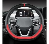 D Shape Car Steering Wheel Cover for Sharan for Passat for Touran for Tiguan 2015-2025 Teramont for Atlas for T-Roc T-cross 2017-2025 Universal Steering Wheel Cover(Red)