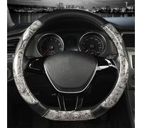 D Shape Car Steering Wheel Cover Non-Slip Interior Accessories For Scirocco For Jetta 6 For Santana 2016-2021(Titanium)