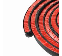 D-Shape Door Seal 15mm height X 12mm width, Weather Stripping Hollow Black (4.65 Meter)