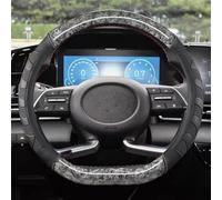 D Shape Microfiber Leather Auto Accessories Car Steering Wheel Cover For Creta II 2021 2022 2023 2024(Titanium)