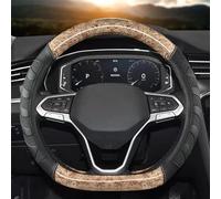 D Shape Microfiber Leather Auto Accessories Car Steering Wheel Cover For Santana For Tiguan 2015-2021(Light brown)