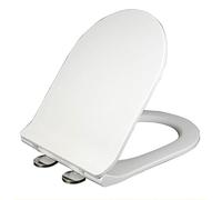 D Shape Slim Soft Close Toilet Seat Quick Release ONE Push Button Loo Seat for Easy Cleaning with Easy Installation Top Fix Blind Hole and Adjustable Hinges Luxury Toilet Seat