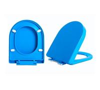 D Shape Soft Close Toilet Seat, Sky Blue, 44.5x36cm, Quick Release, Easy to Install and Clean, PP Material, Simple Top Fixing, 150KG Capacity