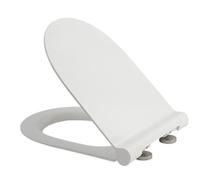 D Shape Soft Close Toilet Seat - Universal Quick Release Loo Seat with Adjustable Hinges & Dual Push Button for Easy Cleaning - Top Fix Design (U shape 136)