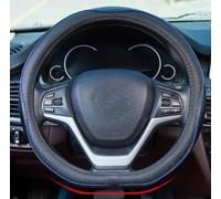 D Shape Steering Wheel Cover 14 inch 36cm for Tesla Model 3 / Y, for Camaro Small D Type Cars and Racing Game Microfiber Leather (Black Blue)