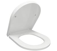 D-Shape Toilet Seat Cover Anti Bacterial Mute Loo Seat Slow Close Quick Release Hinges U Shape Soft Close Easy Cleaning Dual Fixing White Premium UF (Urea-Formaldehyde)