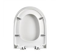 D Shape Toilet Seat Soft Close, 450x365mm Replacement Toilet Seats with Quick Release for Easy Clean, Loo Seats Simple Top Fixing, Non Slamming, White