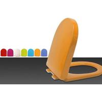 D Shape Toilet Seat Soft Close Loo Seat Cover with Quick Release,Heavy Duty PP Material Toilet Lid Standard Size Toilet Seat,Easy Cleaning (Orange)
