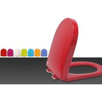 D Shape Toilet Seat Soft Close Loo Seat Cover with Quick Release,Heavy Duty PP Material Toilet Lid Standard Size Toilet Seat,Easy Cleaning (Red)