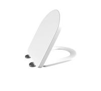 D Shape Toilet Seat, White Luxury Soft Close Toilet Seat, Ergonomic Design with Quick Release Hinges, Sturdy Polypropylene Anti-Bacterial Toilet Lid, Easy to Clean