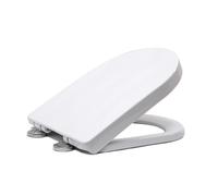 D Shape Toilet Seat, White Soft Close Toilet Seat with Adjustable Stainless Hinge Quick Release, Easy Top Fixing, Anti-Bacterial Toilet Seat Cover for Family Bathroom