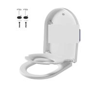 D Shape Toilet Seat with Quick Release for Easy Cleaning Soft Close Lid Built-in Toddler for Home Bathroom White Sturdy Comfortable