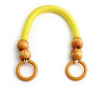 D-Shaped Bag Handle 4PCS Nylon Rope Wooden Bead Wallet Strap Replacement Handle Four Wooden Beads U-Shaped Crossbody Bag Gift Box Handle(Yellow)