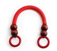 D-Shaped Bag Handle 4PCS Nylon Rope Wooden Bead Wallet Strap Replacement Handle Four Wooden Beads U-Shaped Crossbody Bag Gift Box Handle(Red)