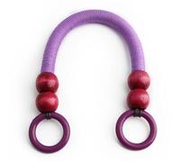 D-Shaped Bag Handle 4PCS Nylon Rope Wooden Bead Wallet Strap Replacement Handle Four Wooden Beads U-Shaped Crossbody Bag Gift Box Handle(Purple)