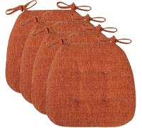 D-Shaped Chair Cushions, 2" Thick Dining Chair Pads with Ties and Removable,Non Slip Kitchen Pads Machine-Washable Cover, 17" x 16" for Kitchen Chairs(D,4pcs)