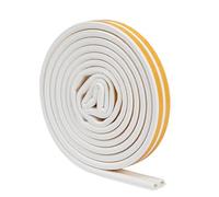 D Shaped Door Seal Strip Weather Stripping Window Draft Excluder Rubber Gap Filler Self Adhesive for Windproof Waterproof Noise Reduction and Thermal Control White 9mm-Wide*6mm-Thick*6m-Long