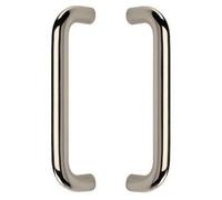 D Shaped Pull Handles - Back to Back Fixing - Polished Stainless Steel - 425mm x 22mm