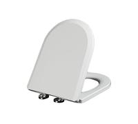 D-Shaped Soft Close Toilet Seat Replacement - Quick Release, Easy Clean, Non-Slip Bumpers, White