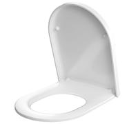 D Shaped Soft Close Toilet Seat with One-Button Quick Release: Durable Fade-Resistant White Toilet Seat - Heavy Duty Antibacterial UF Toilet Lid Quiet Close Adjustable Hinges Top Fixing Easy Install